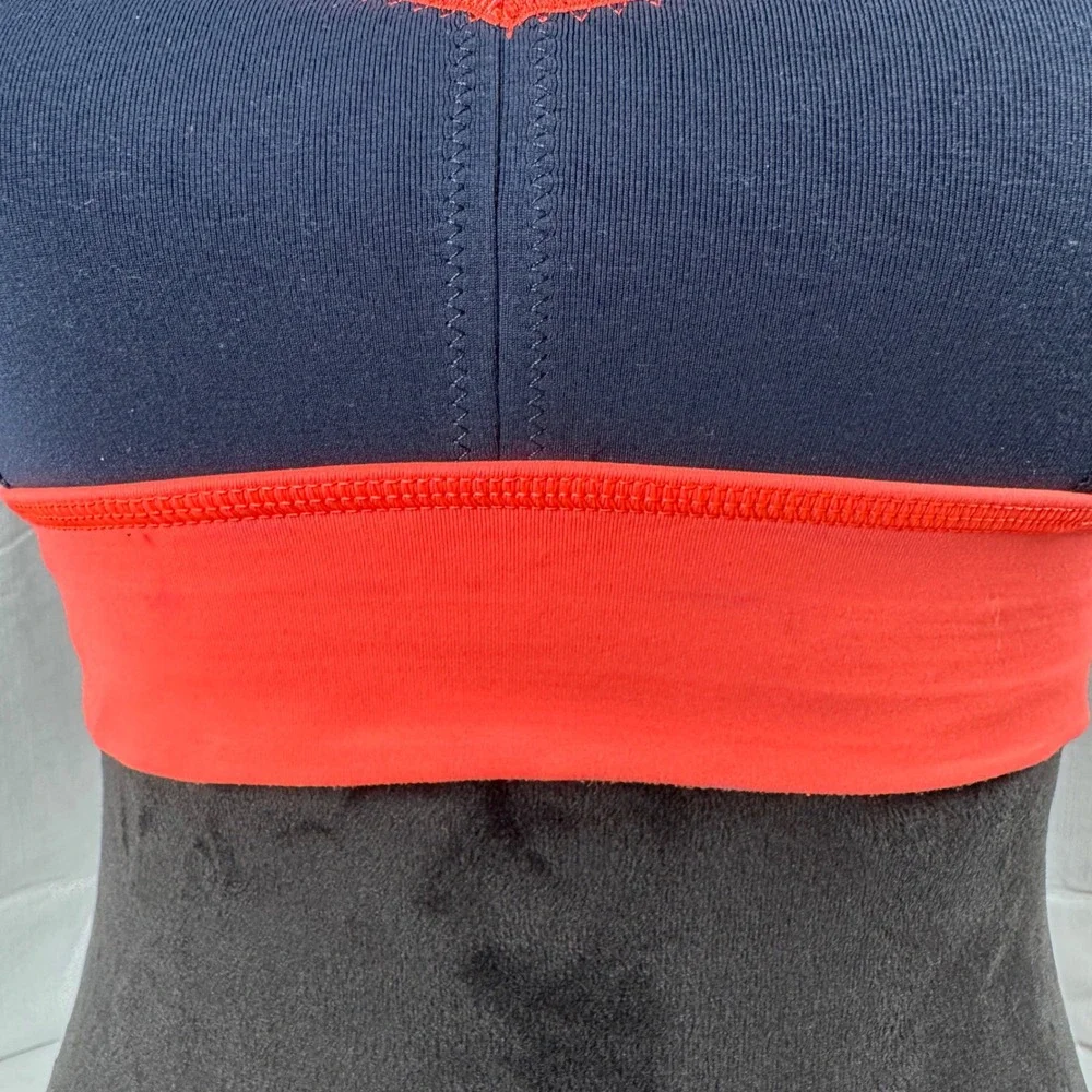 Lululemon Womens Medium Navy Orange Strappy Sports Bra